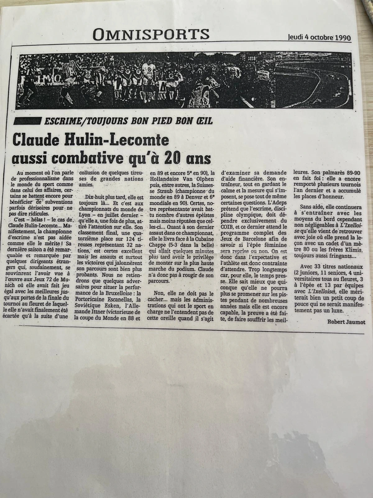 Article au titre Claude Hulin-Lecomte aussi combative qu'à 20 ans