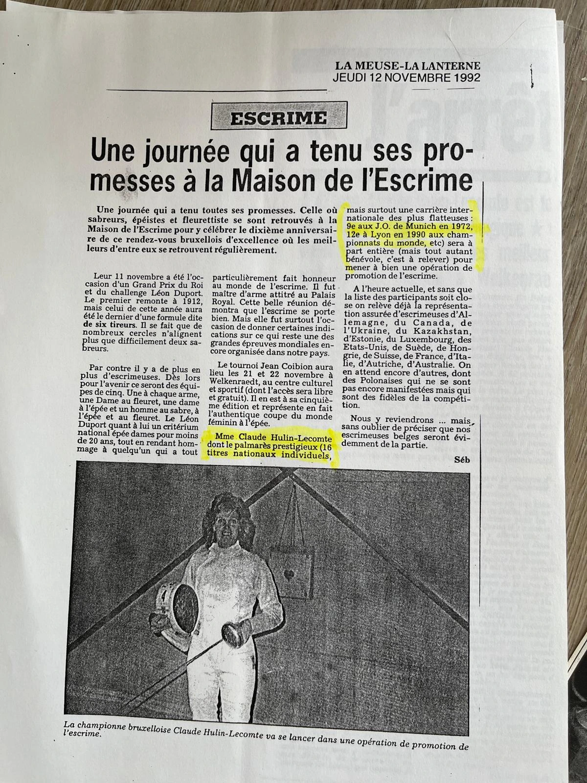 Article au titre Une journée qui a tenu ses promesses à la maison de l'Escrime