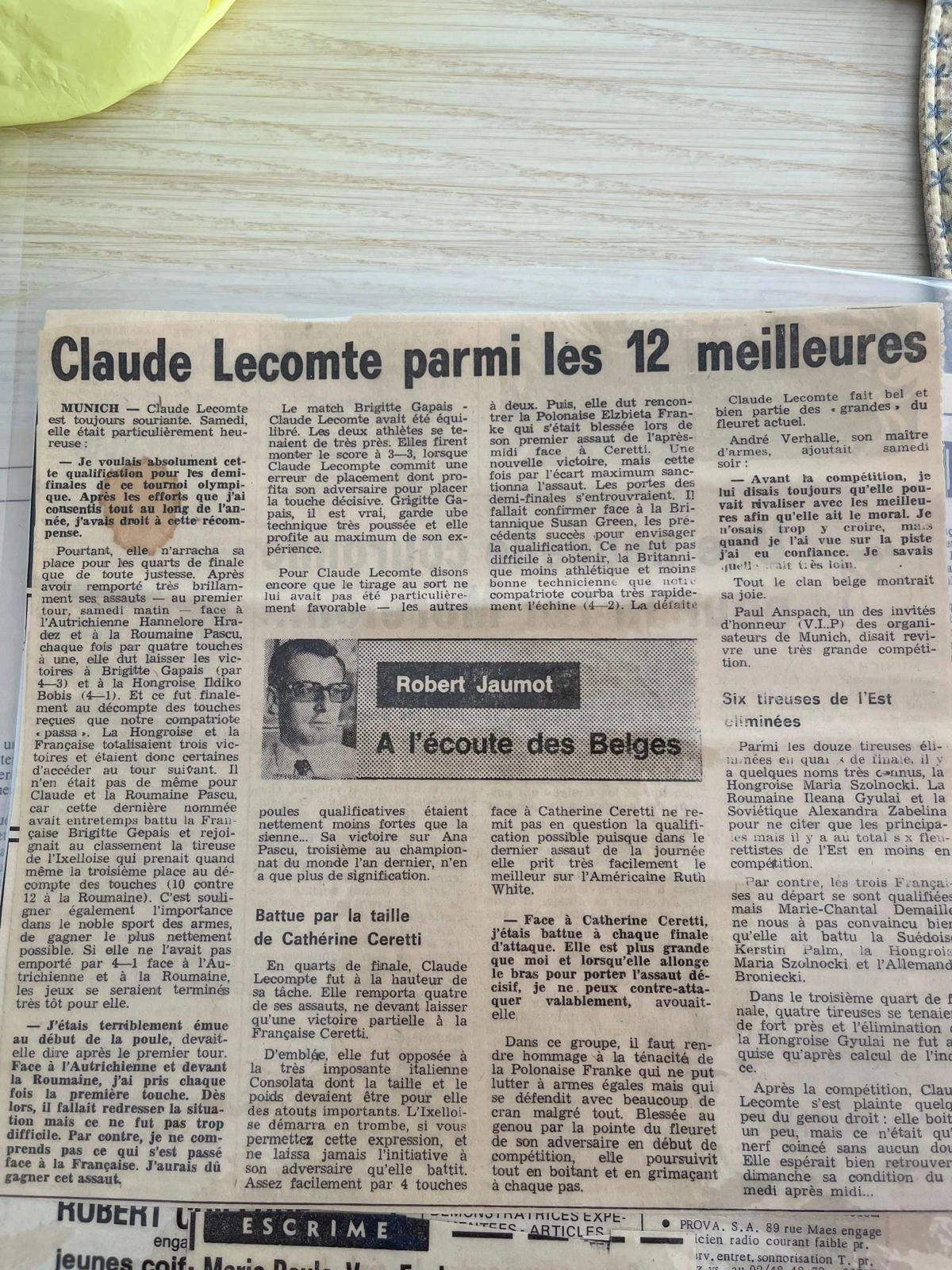 Article au titre Claude Lecomte parmi les 12 meilleures